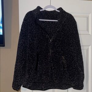 Torrid Gray Textured Fleece Jacket
